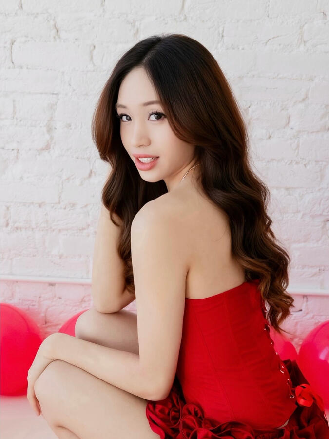 Angeli Chaves in pink rhinestone gown from Jewels Fashion Boutique photoshoot